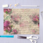 Elegant Roze Floral Tissuepapier (Craft)