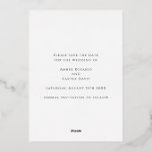 Elegant roze foto Opslaan Datum Echte Roos Gold Folie Uitnodiging (Achterkant)