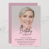 Elegant roze fotodiner 97e verjaardag kaart (Voorkant / Achterkant)