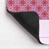 Elegant Roze Geometrisch Patroon Monogram Mousepad Muismat (Hoek)
