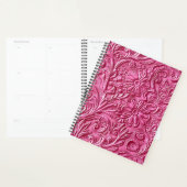 Elegant roze geslepen leer planner (Display)