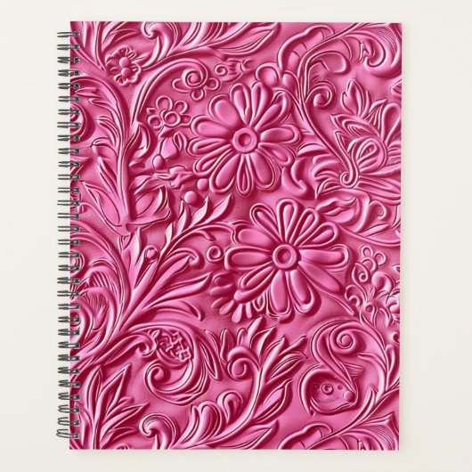 Elegant roze geslepen leer planner (Voorkant)