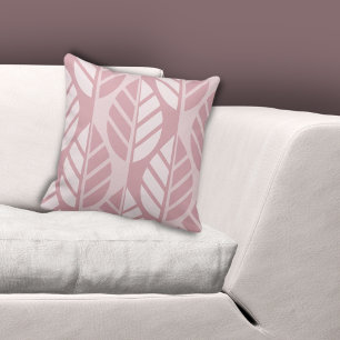 Elegant roze gestileerde bladeren patroon kussen