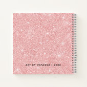 Elegant Roze Glitter Artiest Sketchbook Notitieboek (Achterkant)
