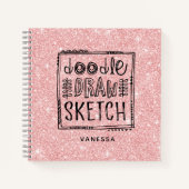 Elegant Roze Glitter Artiest Sketchbook Notitieboek (Voorkant)