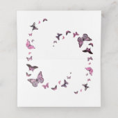 Elegant roze glitter Butterfly Wedding (Binnenkant ongevouwen)