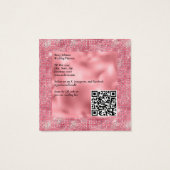 Elegant Roze Glitter en Roze Folie Visitekaartje (Achterkant)