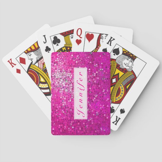 Elegant roze glitter en Sparkles Speelkaarten (Achterkant)