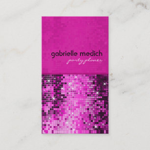 Elegant Roze Glitter Metallic Sequence Patroon Visitekaartje