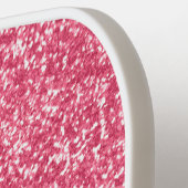 Elegant Roze Glitter Monogram Initiaal Pickleball Paddle (Links Detail)