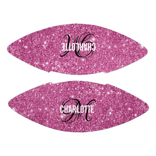 Elegant roze glitter monogram naam football (Panelen)