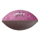 Elegant roze glitter monogram naam football (Gedraaid 270)