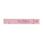 Elegant roze glitterpatroon adreslabel wikkel (Individueel)