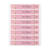 Elegant roze glitterpatroon adreslabel wikkel (Vel)