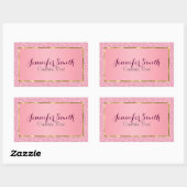 Elegant roze glitterpatroon rechthoekige sticker (Vel)