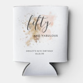 Elegant roze & Gold 50 & Fabulous 50th Birthday Blikjeskoeler (Voorkant)