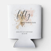 Elegant roze & Gold 50 & Fabulous 50th Birthday Blikjeskoeler (Achterkant)