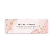 Elegant Roze Gold Glitter Marble Agate Addres Etiket (Voorkant)