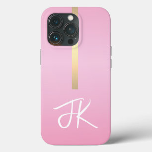 Elegant Roze Goud Metaal Douane monogrammed iPhone 13 Pro Hoesje