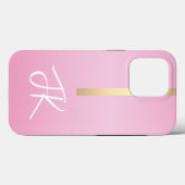 Elegant Roze Goud Metaal Douane monogrammed Case-Mate iPhone Case (Achterkant (horizontaal))