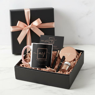 Elegant Roze Goud op Zwart Mok