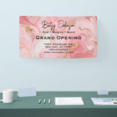 Elegant roze goud wit gemarmerd Business Sign Spandoek (Beurs)