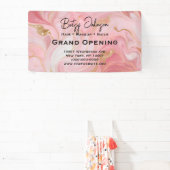 Elegant roze goud wit gemarmerd Business Sign Spandoek (Insitu)