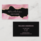 Elegant roze goudblauw Visitekaartje (Voorkant / Achterkant)