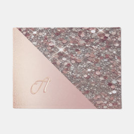 Elegant Roze Gouden Monogram Deurmat