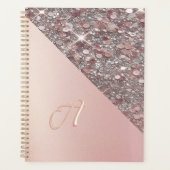 Elegant roze gouden monogram planner (Voorkant)