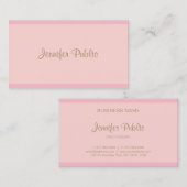 Elegant roze gouden script moderne Sjabloon rendy Visitekaartje (Voorkant / Achterkant)