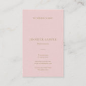 Elegant roze gouden tekst Moderne Minimale Sjabloo Visitekaartje (Achterkant)
