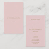 Elegant roze gouden tekst Moderne Minimale Sjabloo Visitekaartje (Voorkant / Achterkant)