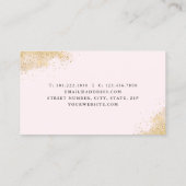 Elegant roze goudsschaar visitekaartje (Achterkant)