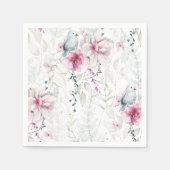 Elegant Roze Grijs Bloemen Wit Duif Bruiloft Servet (Voorkant)