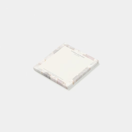 Elegant Roze & Grijs Marmer Notaris Openbare Logo Post-it® Notes (Schuin)