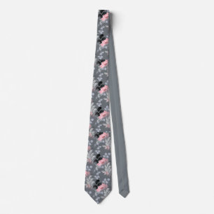 Elegant roze grijze  Floral Pattern Stropdas