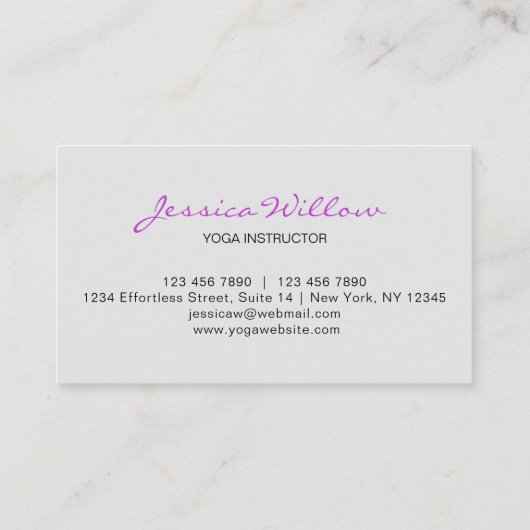 Elegant roze grijze Lotus Yoga Instructor Visitekaartje (Achterkant)