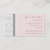 Elegant roze grijze Visitekaartjes (Achterkant)