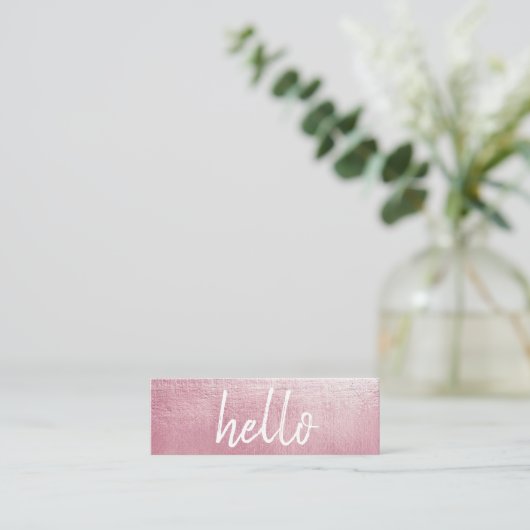 Elegant roze Hallo EventPlanner Mini Visitekaartje (Staand voorkant)