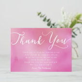 Elegant Roze hand Lettert Baby shower van het Manu Bedankkaart (Staand voorkant)