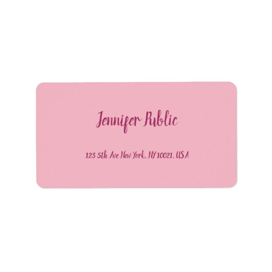 Elegant roze handschrift script tekst modern etiket (Voorkant)