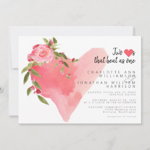 Elegant roze hart als één foto-Valentijnsdag Kaart