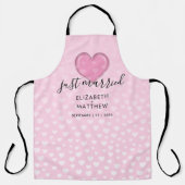 Elegant roze hart en spikkels ontwerp schort (Voorkant)