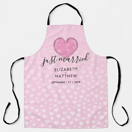 Elegant roze hart en spikkels ontwerp schort (Voorkant)