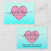 Elegant roze hart en spikkels ontwerp visitekaartje (Voorkant / Achterkant)