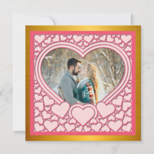 Elegant Roze Hart Gelukkige Valentijnsdag Stijlvol Kaart