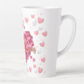 Elegant roze harten Valentijnsdag Latte Mok (Rechts)