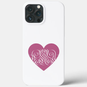 Elegant Roze Hartspiraalpatroon iPhone 13 Pro Max Hoesje