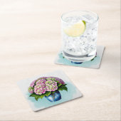 Elegant Roze Hydrangea Bloempapier Onderzetter (Insitu)